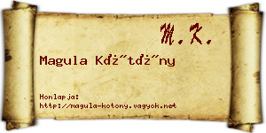 Magula Kötöny névjegykártya